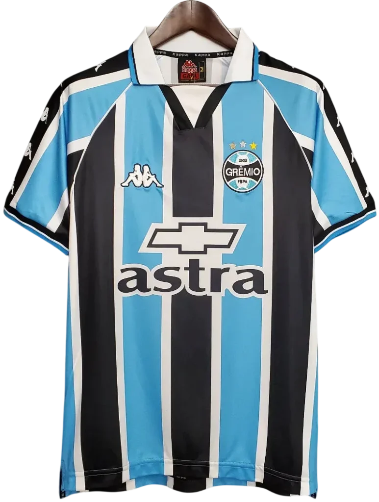 Camiseta retro del Gremio 1999-00 de Ronaldinho con el dorsal 10