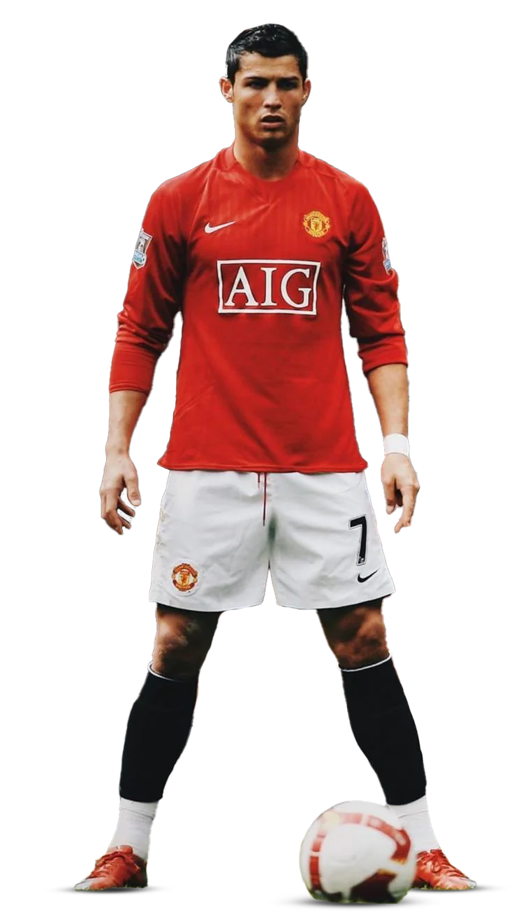 Cristiano Ronaldo en la temporada 2007-08 con el Manchester United