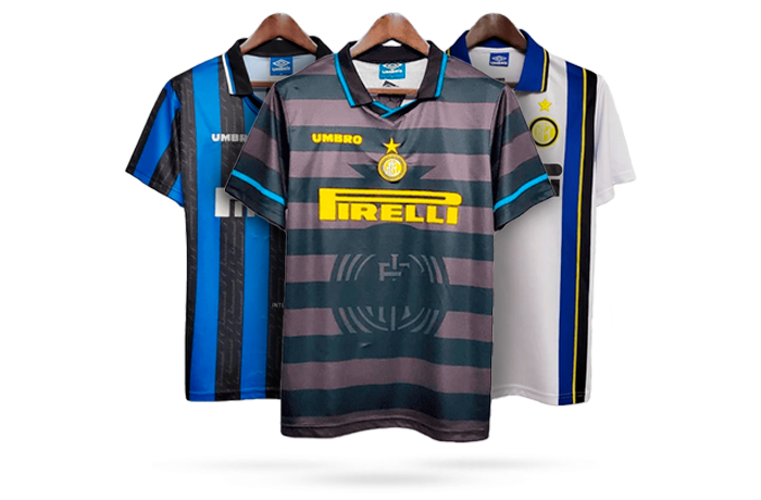 camisetas del inter 1997-98 local, visitante y tercera