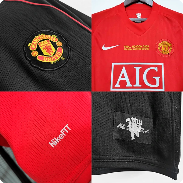 detalles de camisetas manchester united 2007-08