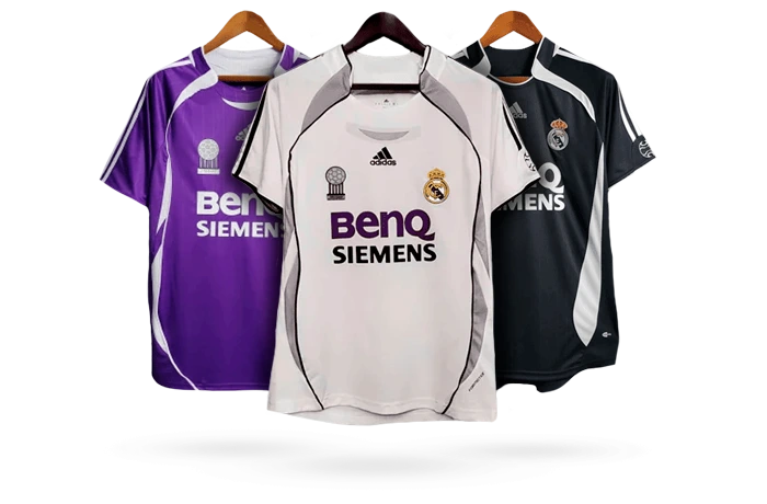 camisetas local, visitante y tercera del real madrid temporada 2006-07