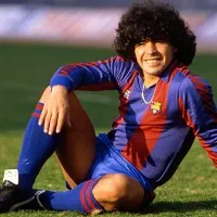 Maradona con la camiseta barcelona 1982
