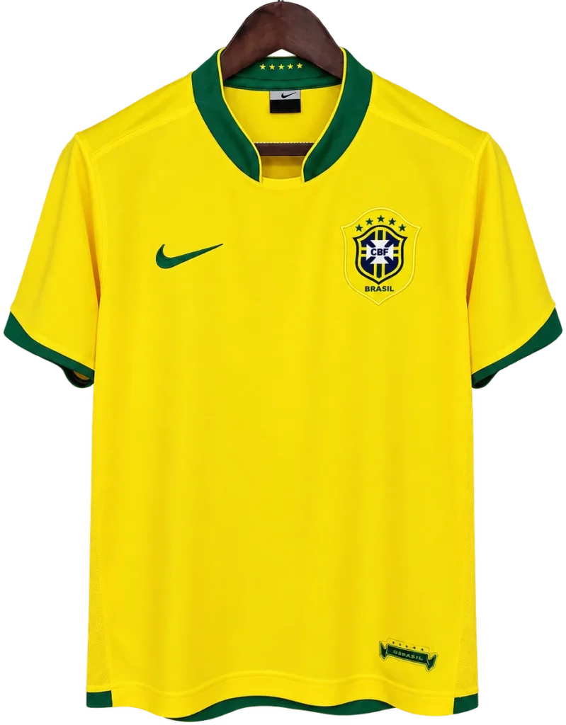 Camiseta retro del Brasil 2006-07 de Ronaldinho con el dorsal 10