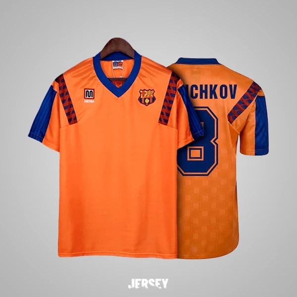 Camiseta de Stoichkov FC Barcelona 1991 naranja