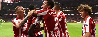 Jugadores del Atlético de Madrid celebrando en la temporada 2019-20