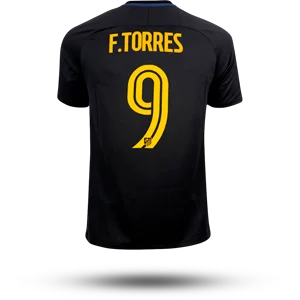 MEMPHIS #9 camiseta atlético de madrid negra y amarilla dorsal de Fernando Torres #9