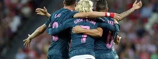Saúl, Griezmann y Koke con la tercera equipación atlético de madrid 2017