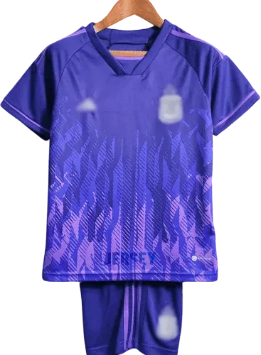 camiseta argentina 2022 con las tres estrellas visitante versión infantil