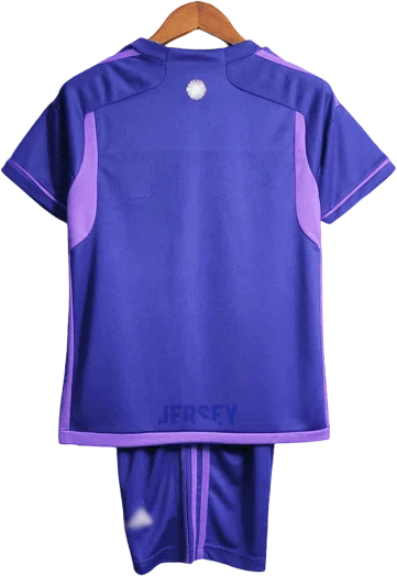 camiseta argentina 2022 con las tres estrellas visitante versión infantil reverso