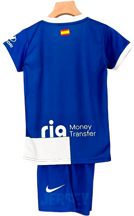 camiseta retro atletico de madrid 2023-24 versión infantil visitante reverso