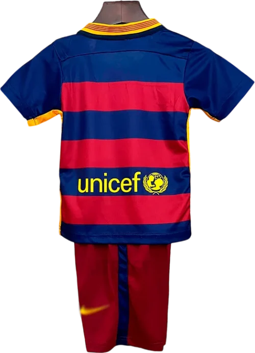 camiseta retro barcelona 2015-16 versión infantil reverso