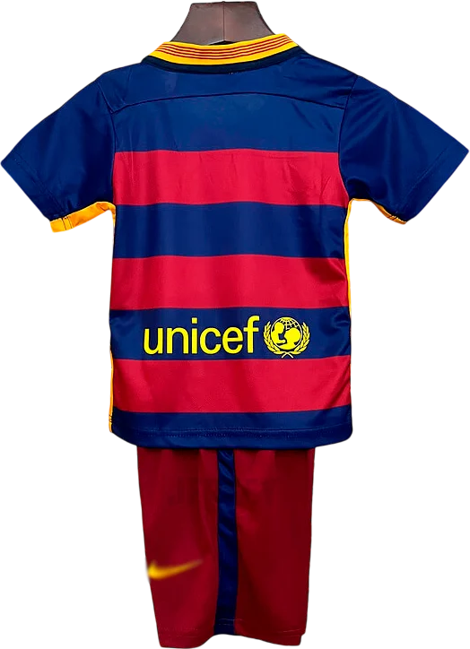 camiseta retro barcelona 2015-16 versión infantil reverso