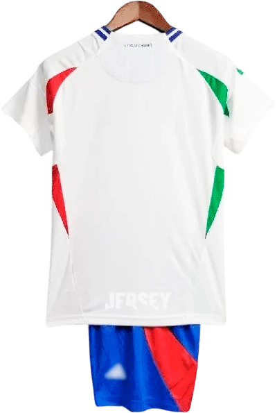 camiseta italia 2024 versión infantil visitante reverso