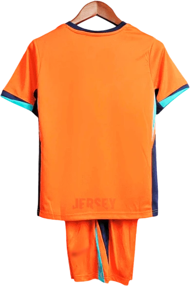camiseta retro holanda 2024 versión infantil local reverso