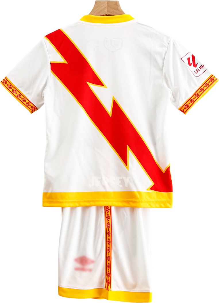 camiseta rayo vallecano 2023 24 versión infantil reverso