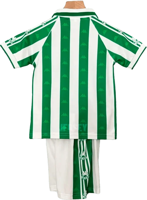 camiseta retro real betis local 1995 versión infantil reverso