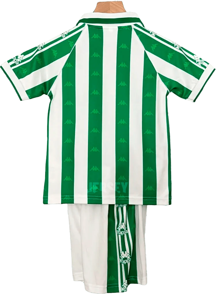 camiseta retro real betis local 1995 versión infantil reverso