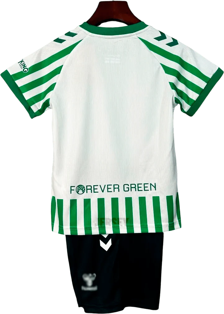 camiseta retro real betis 2025 26 conference league versión infantil reverso
