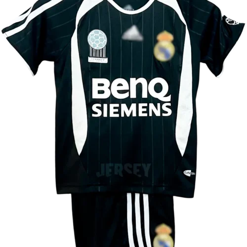 camiseta retro real madrid 2025 versión infantil visitante