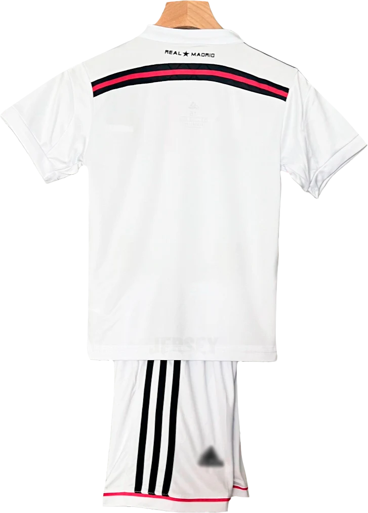camiseta retro real madrid 2014 versión infantil reverso