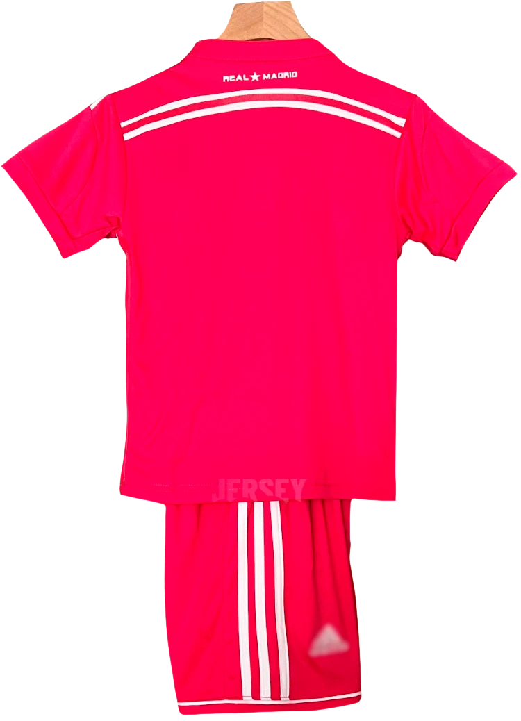 camiseta retro real madrid 2014 versión infantil visitante reverso