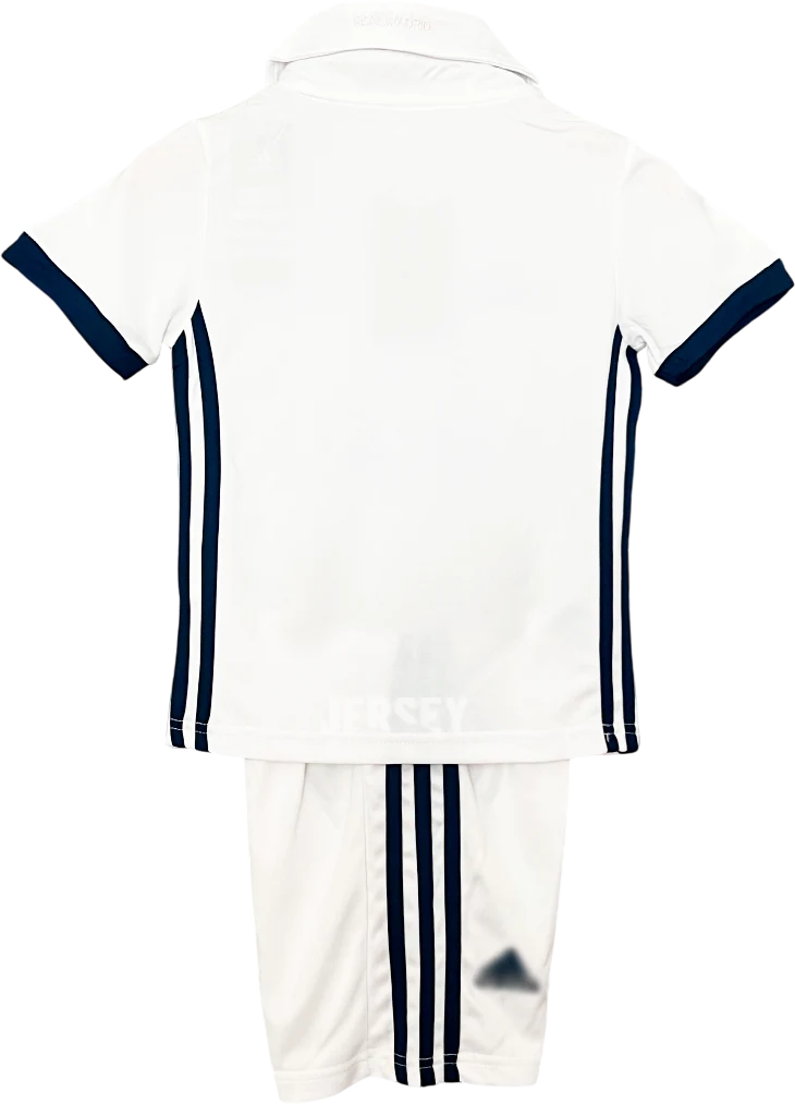 camiseta retro real madrid 2016 versión infantil reverso