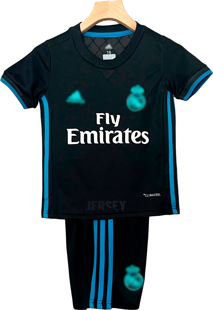 camiseta retro real madrid 2017 versión infantil visitante