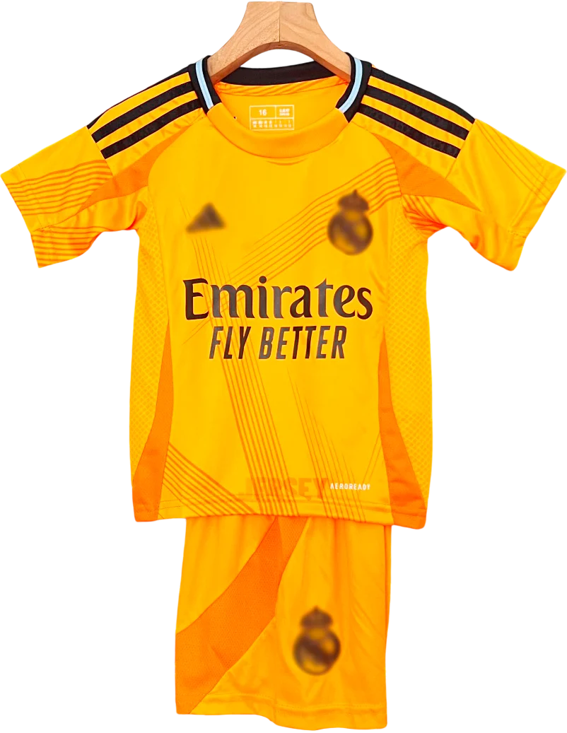 camiseta retro real madrid 2024 versión infantil visitante