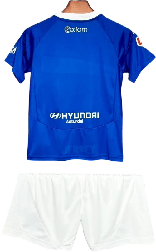 camiseta real oviedo versión infantil 2024 25 reverso
