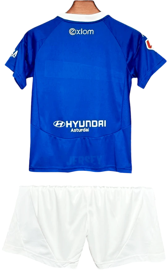 camiseta real oviedo versión infantil 2024 25 reverso