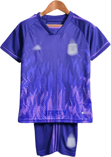 Camiseta Argentina 2022 Tres Estrellas Versión Infantil Visitante