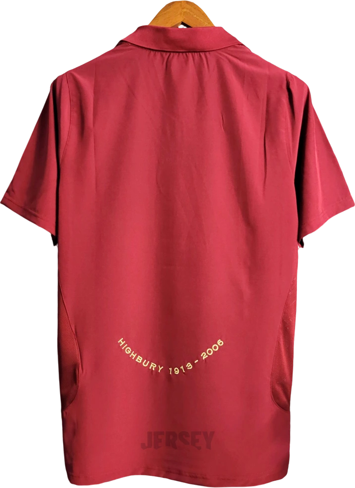 camiseta arsenal 2005 06 reverso