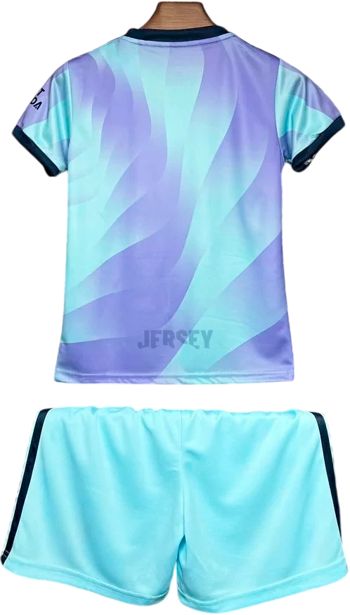 camiseta arsenal 2024 versión infantil tercera reverso