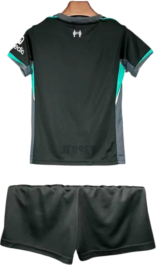 Camiseta Liverpool 2024 25 visitante versión infantil reverso