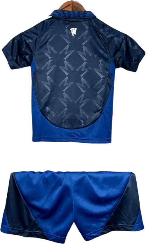 camiseta manchester united 2024 25 visitante versión infantil reverso