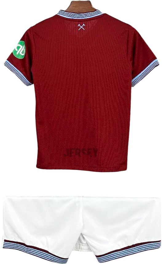 Camiseta West Ham 2025 26 versión infantil reverso