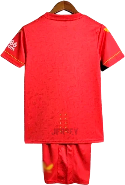 Camiseta Wolves 2023 24 versión infantil visitante reverso