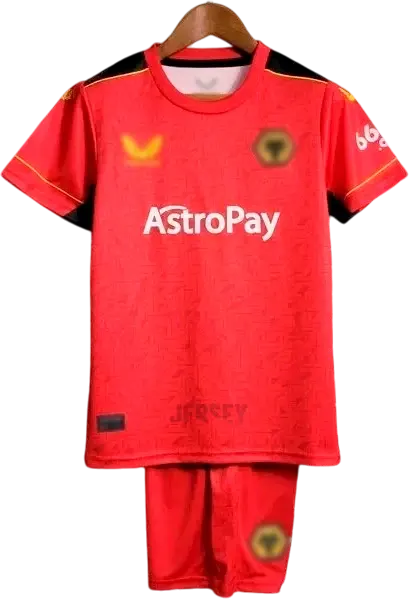 Camiseta Wolves 2023-24 Versión Infantil Visitante