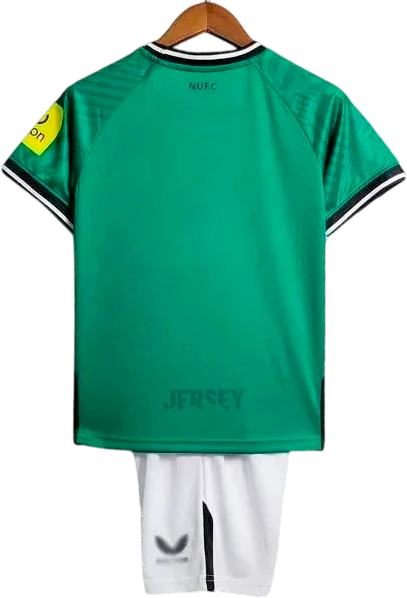 Camiseta New Castle 2023 24 visitante versión infantil reverso