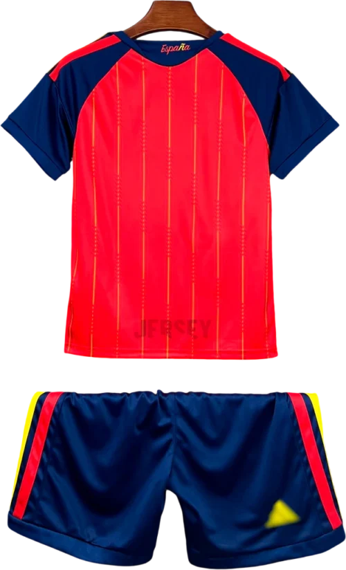camiseta España 2026 versión infantil local reverso