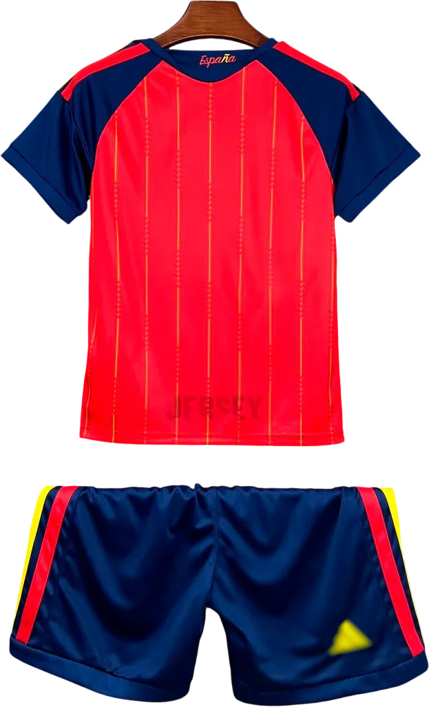 camiseta España 2026 versión infantil local reverso