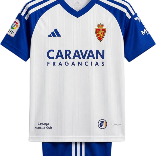 camiseta retro real zaragoza 2026-27 local versión infantil