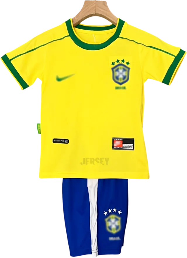 Camiseta Brasil 1998 Versión Infantil Local