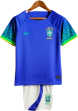 Camiseta Brasil 2022 Versión Infantil Visitante — Frente