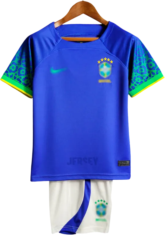 Camiseta Brasil 2022 Versión Infantil Visitante
