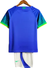 Camiseta Brasil 2022 Versión Infantil Visitante — Espalda