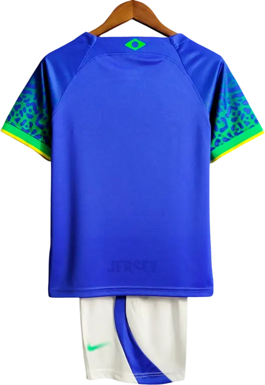 Camiseta Brasil 2022 Versión Infantil Visitante — Espalda