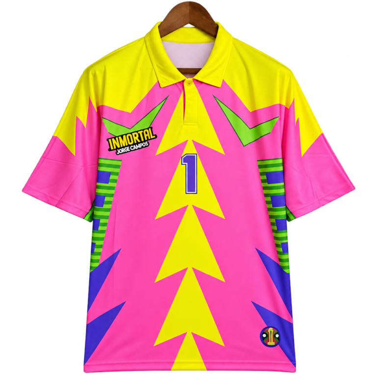 Camiseta Mexico 1998 Local Portero — Campos 1 – Rosa y amarillo