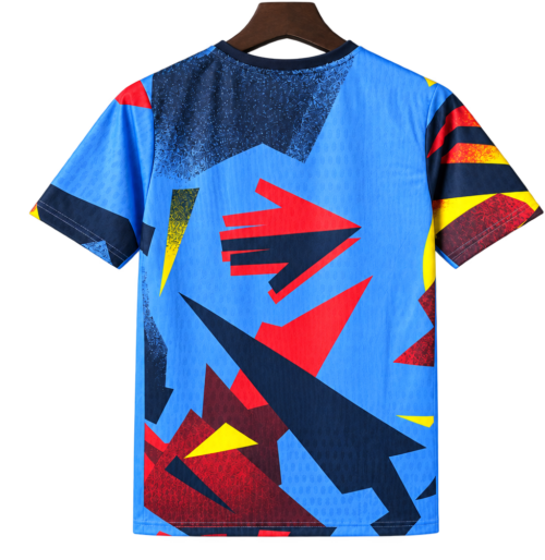 Camiseta Barcelona 2026-27 Edición Especial — Geométrica Azul Roja y Amarilla — Espalda