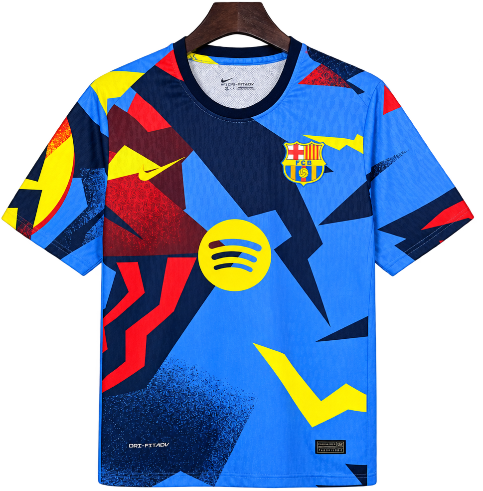 Camiseta Barcelona 2026-27 Edición Especial — Geométrica Azul Roja y Amarilla